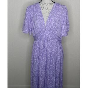 Shein Curve Abstract Floral Midi Dress Size 1XL (CL)